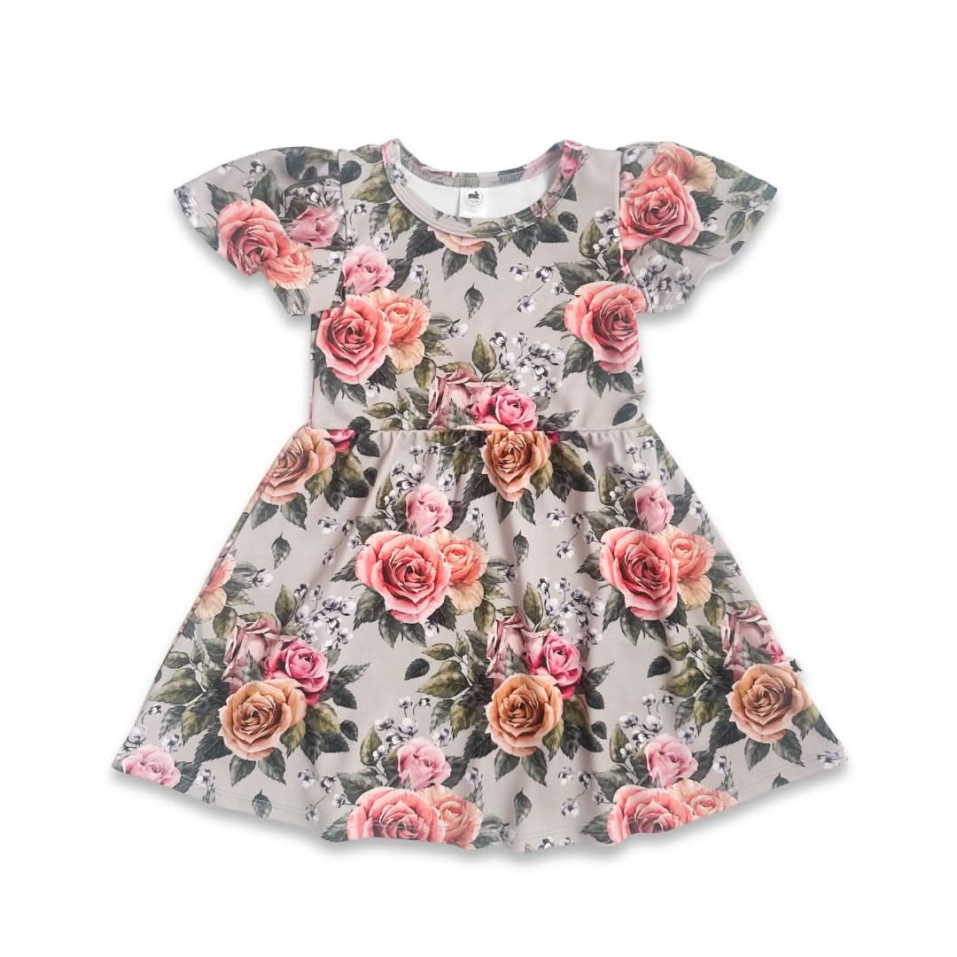 Kids’ Bamboo Kaia Dress | Palm Fronds-3