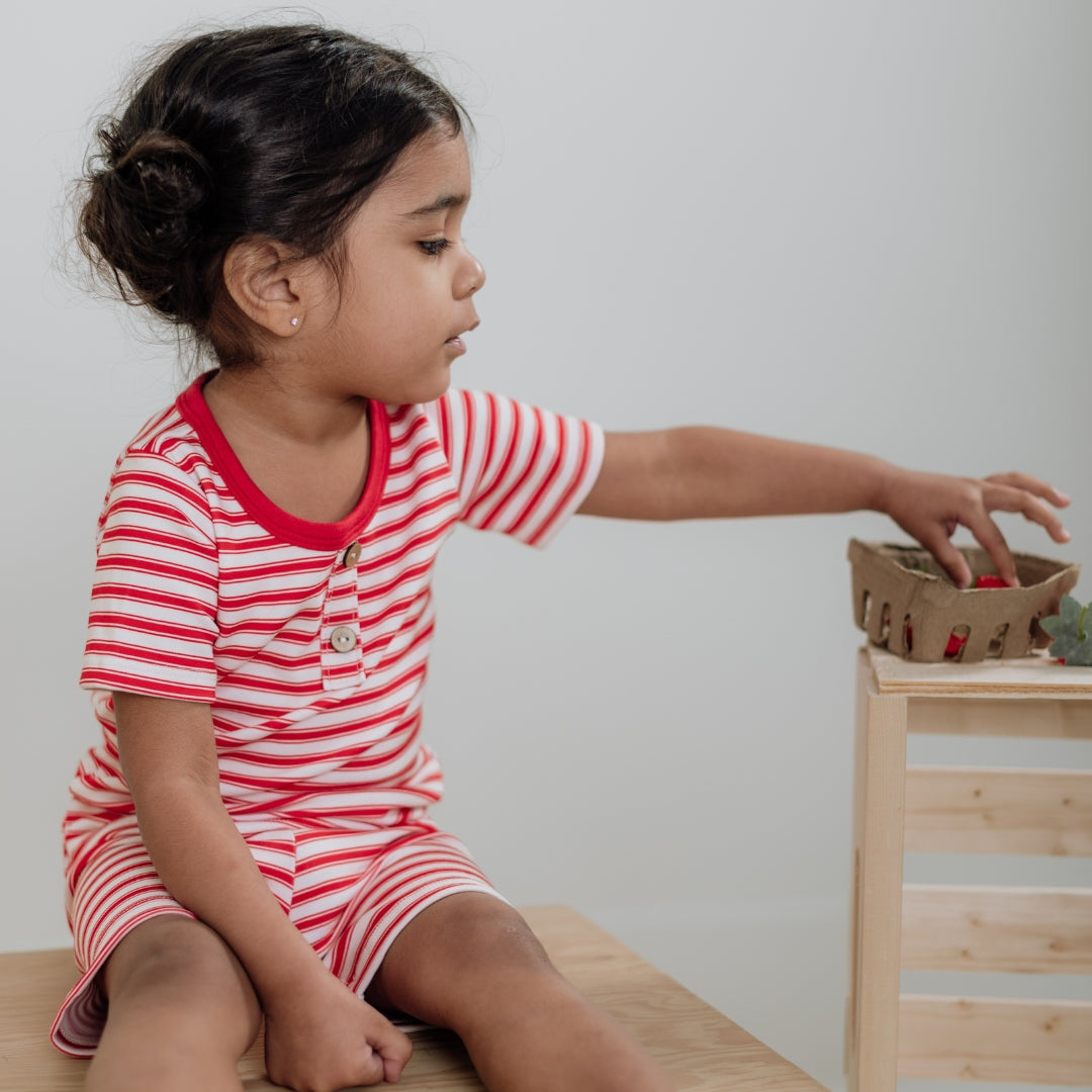 Baby/Kids 2-Piece Bamboo Short Sleeve Henley Lounge Set-4
