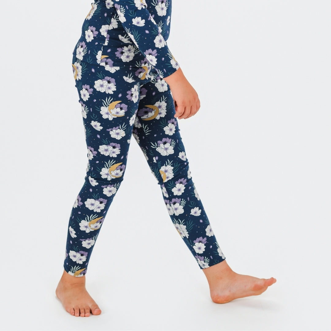 Youth 2-Piece Bamboo Long Sleeve Snug-Fit Lounge Set | Celestial Floral-1