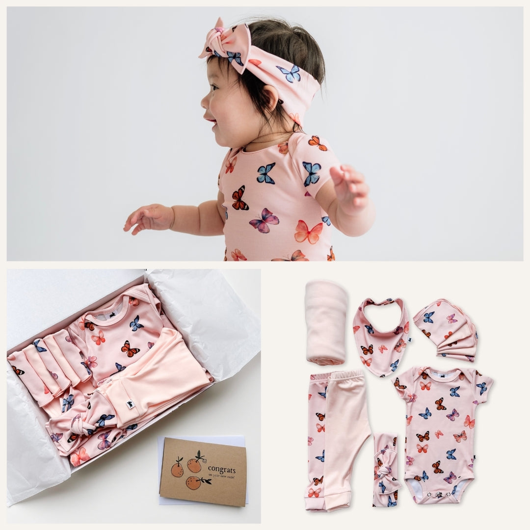 Bamboo Baby Capsule Gift Box - Butterflies & Blush-0