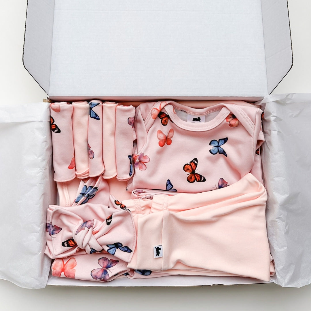 Bamboo Baby Capsule Gift Box - Butterflies & Blush-1