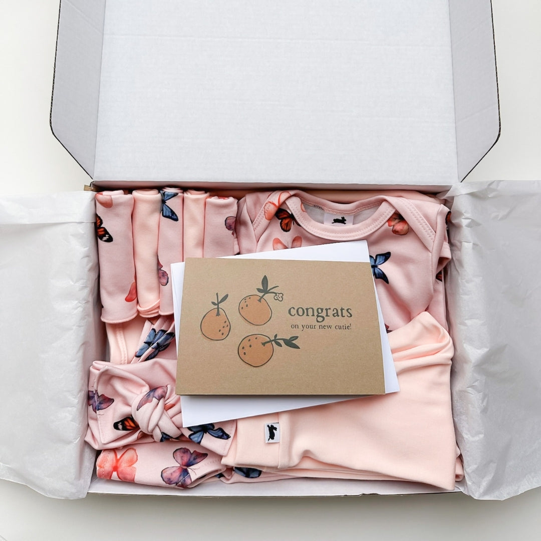 Bamboo Baby Capsule Gift Box - Butterflies & Blush-5