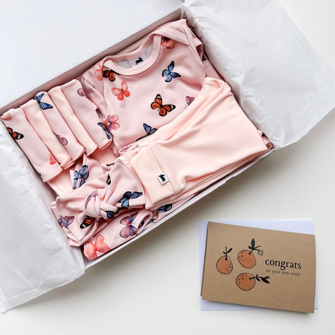 Bamboo Baby Capsule Gift Box - Butterflies & Blush-6