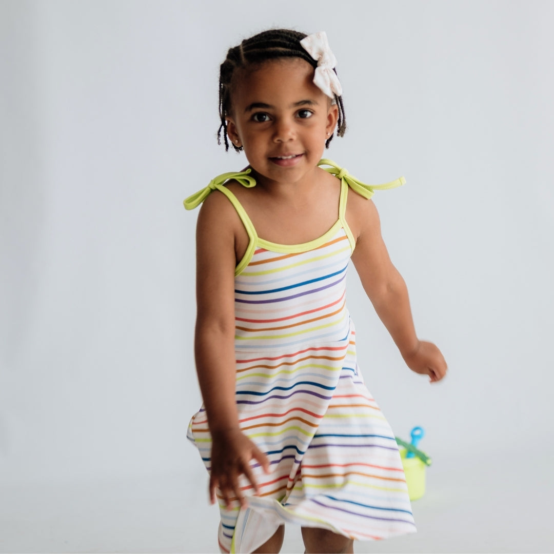 Kids Bamboo Bow Strap Dress-3