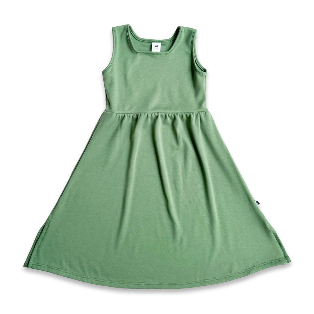 Kids Bamboo Square Neck Midi Dress-4