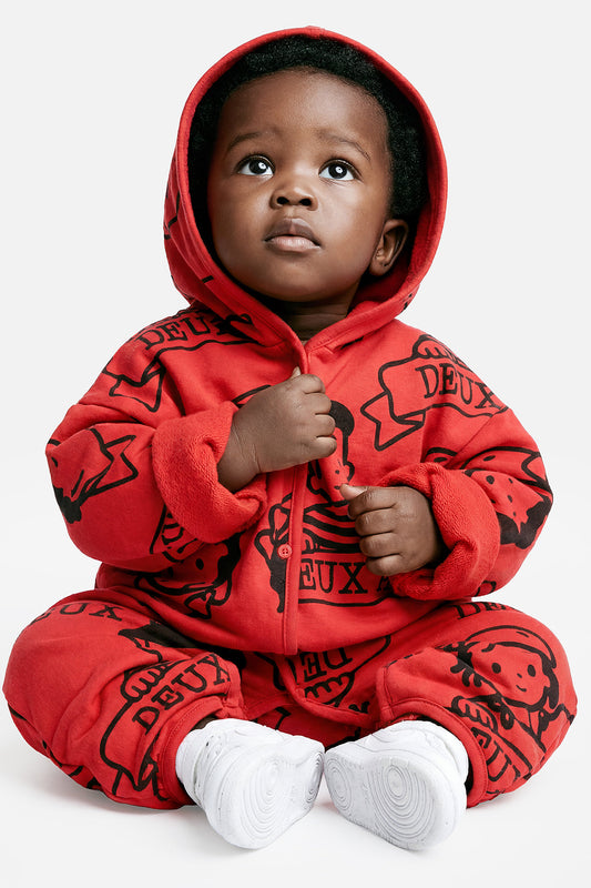 40Th Anniversary Printed Jersey One-Piece Poppy Red-1
