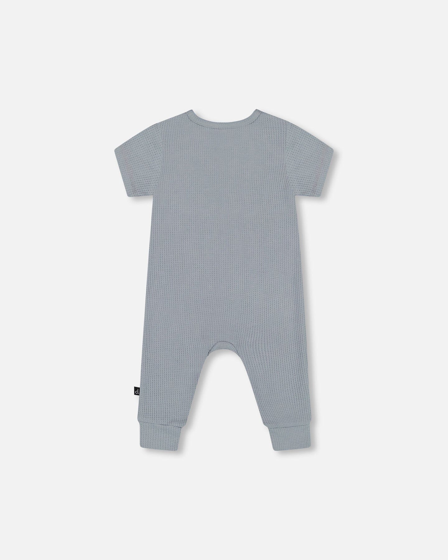 Waffle Cotton Jumpsuit Blue Gray-2