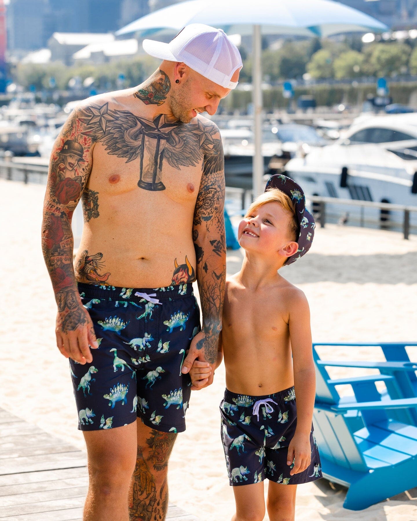 Men's Boardshort Grey Printed Dinosaurs-1