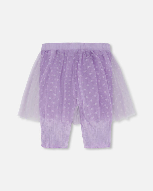 Biker Short With Mesh Skirt Lilac-1