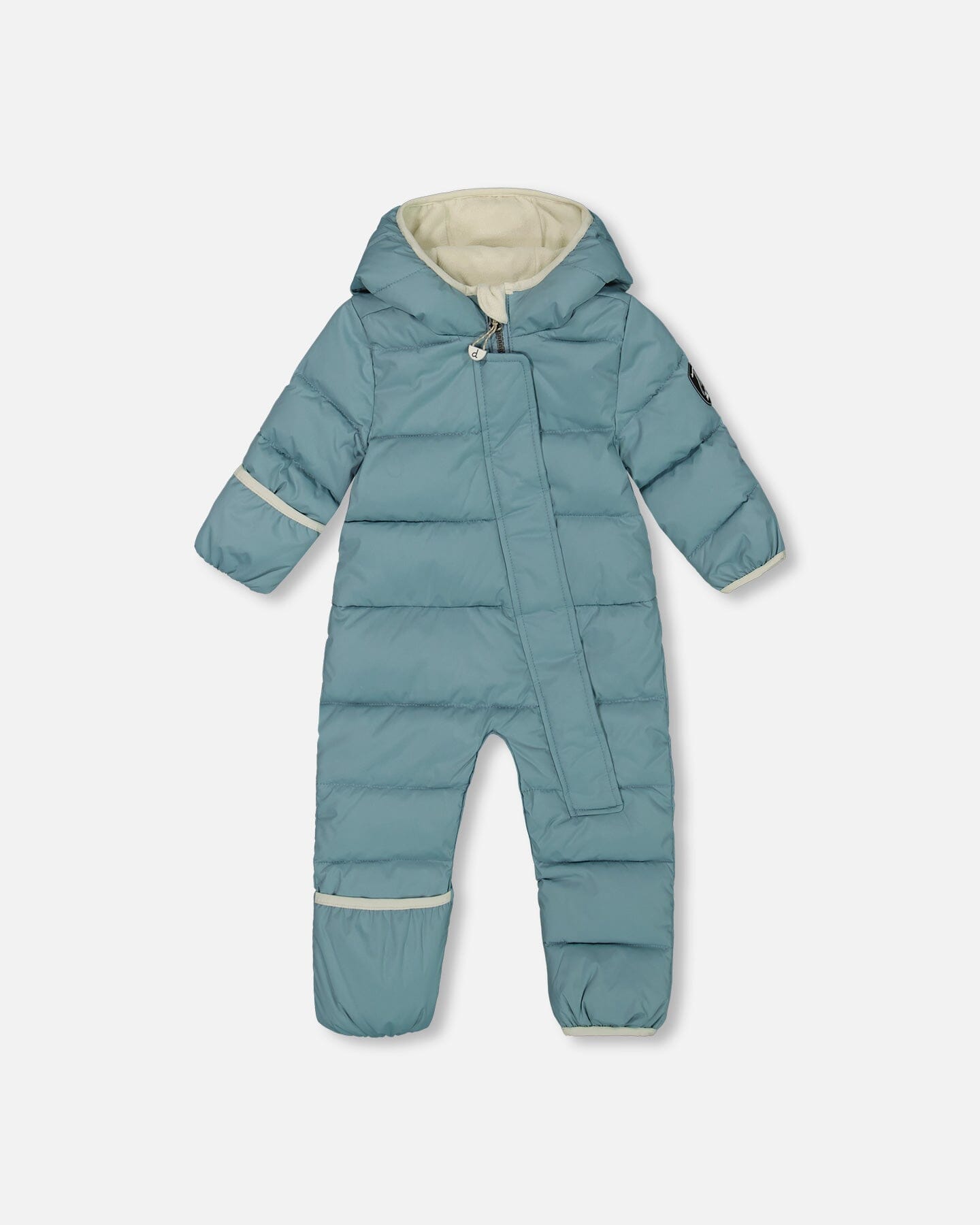 One-Piece Compressible Snowsuit Ash Blue For Baby Designed For Car Seat-0