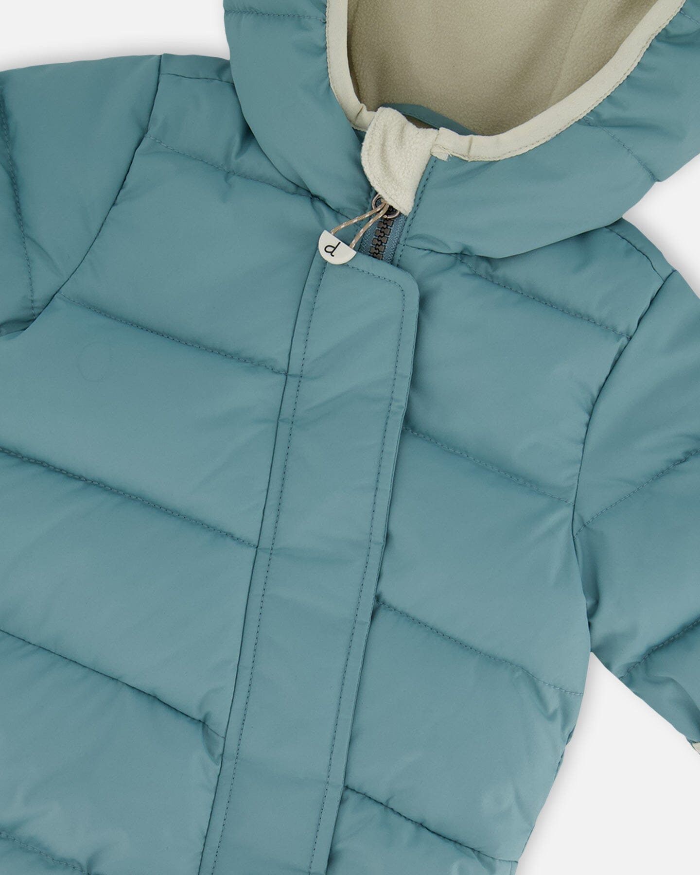One-Piece Compressible Snowsuit Ash Blue For Baby Designed For Car Seat-3
