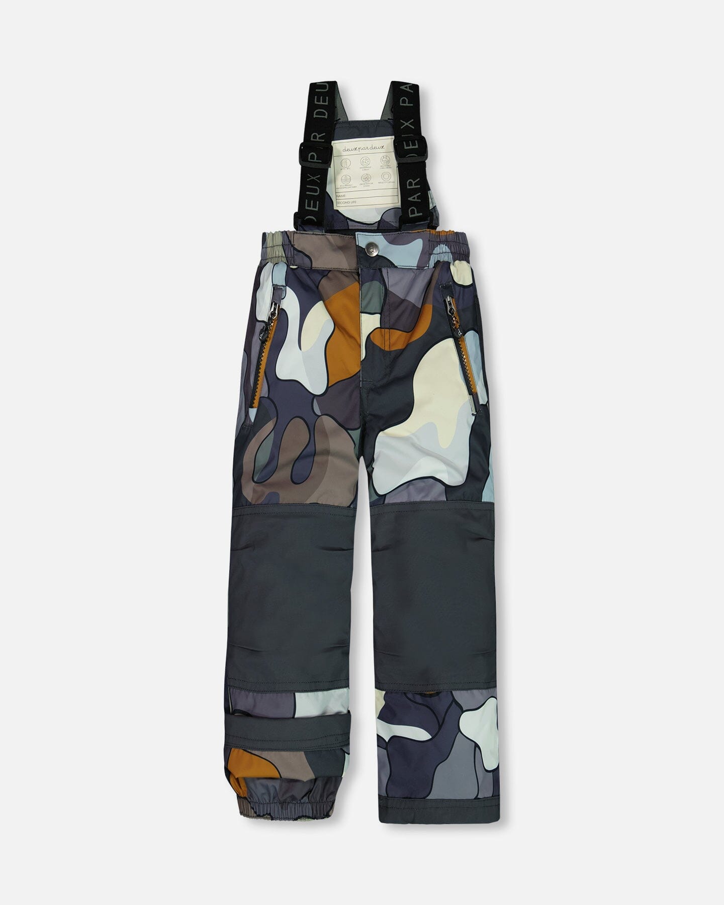 Two Piece Snowsuit Colorblock And Print Camo Dark Gray-4