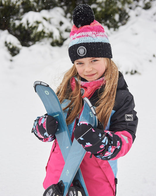 Knit Hat Gradient Blue, Coral And Fuschia-1