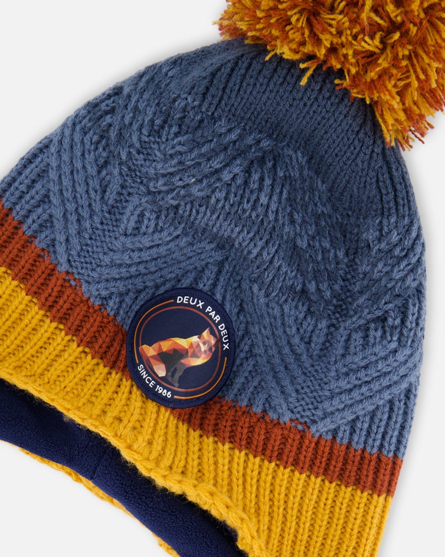 Peruvian Knit Hat Gradient Navy And Yellow-4
