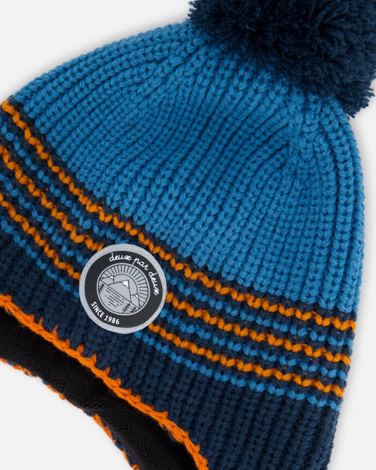 Peruvian Knit Hat Blue And Orange-4