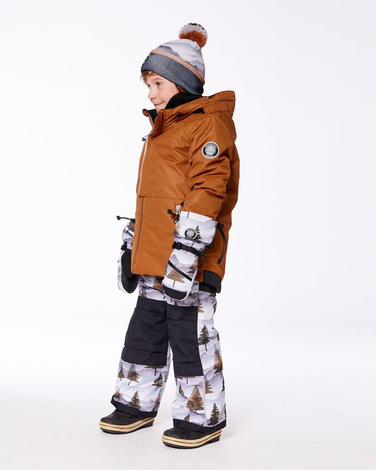 Knit Hat Gray With Mountains-1