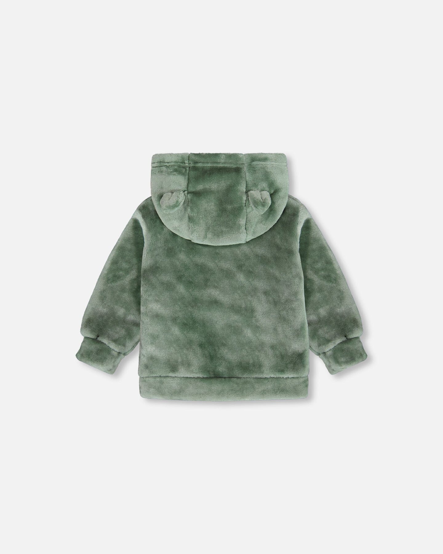 Plush Hooded Zip Jacket Green-2