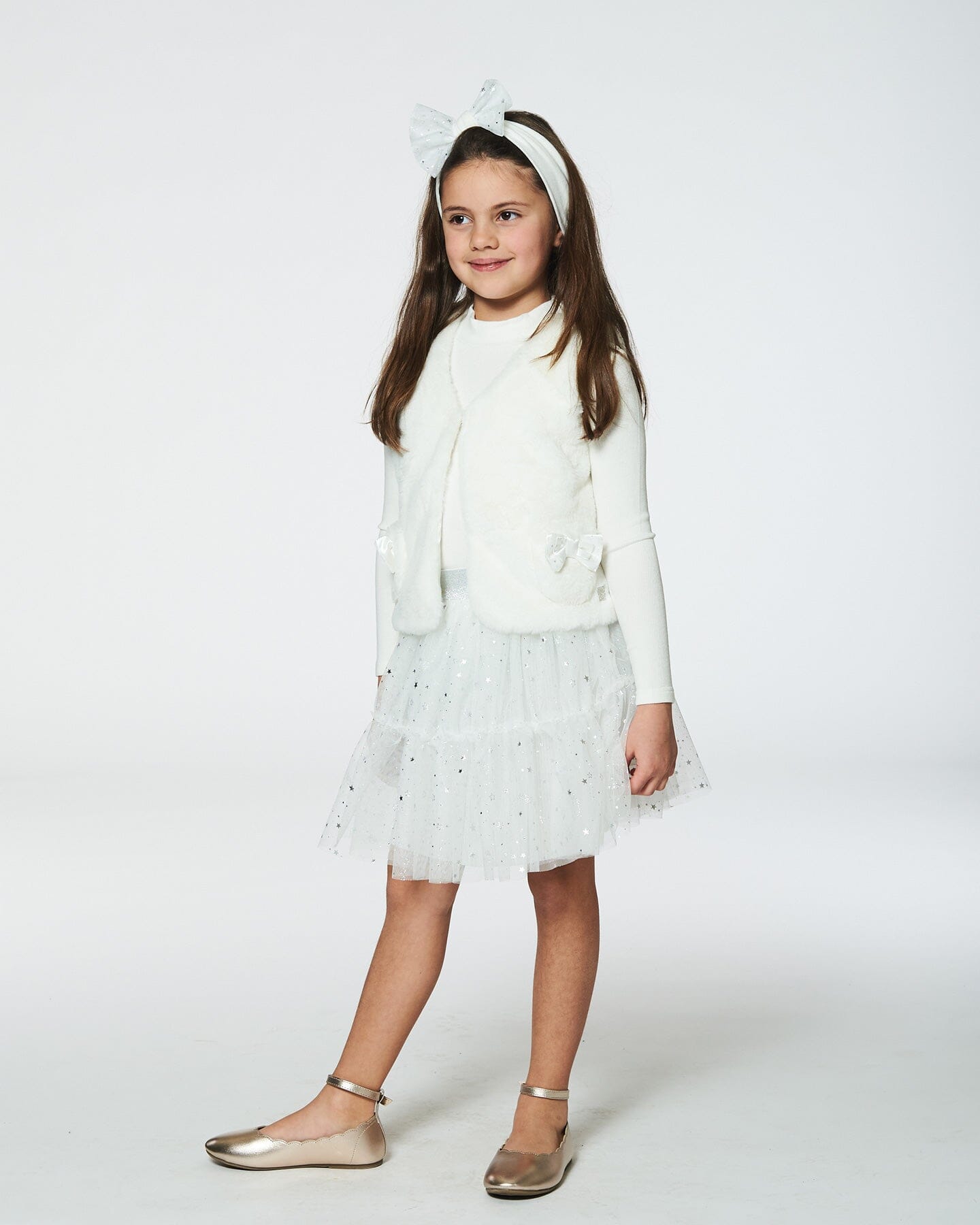 Faux Fur Vest Off White-1