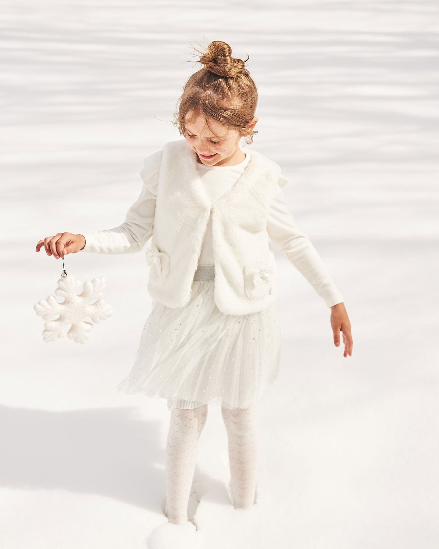 Faux Fur Vest Off White-2