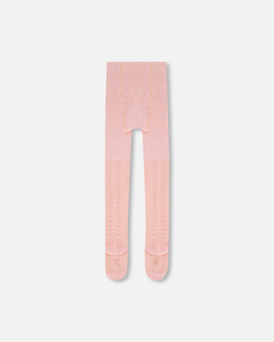 Tonal Jacquard Tights Light Pink-1
