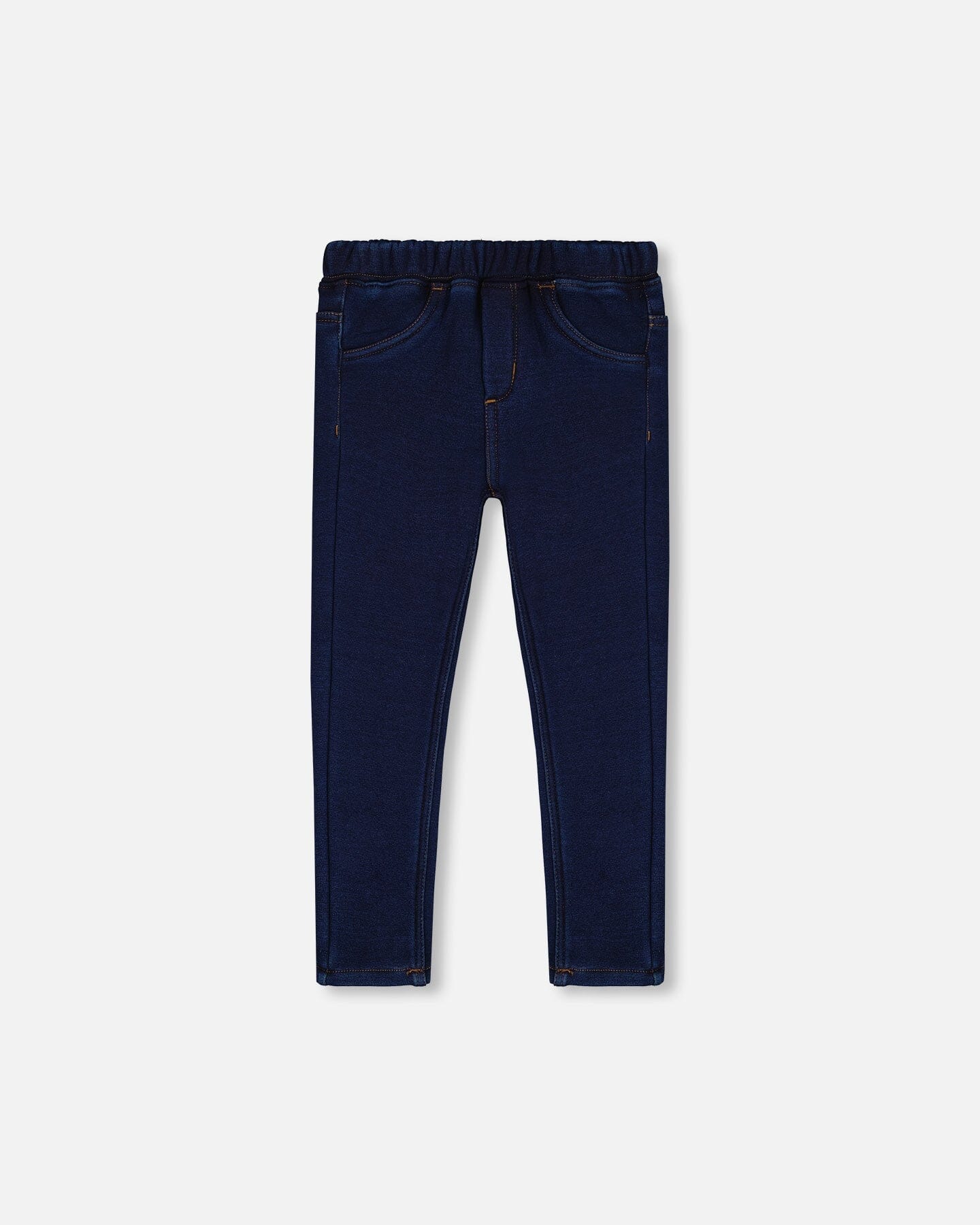 Plush Lined Dark Blue Denim Jeggings-0