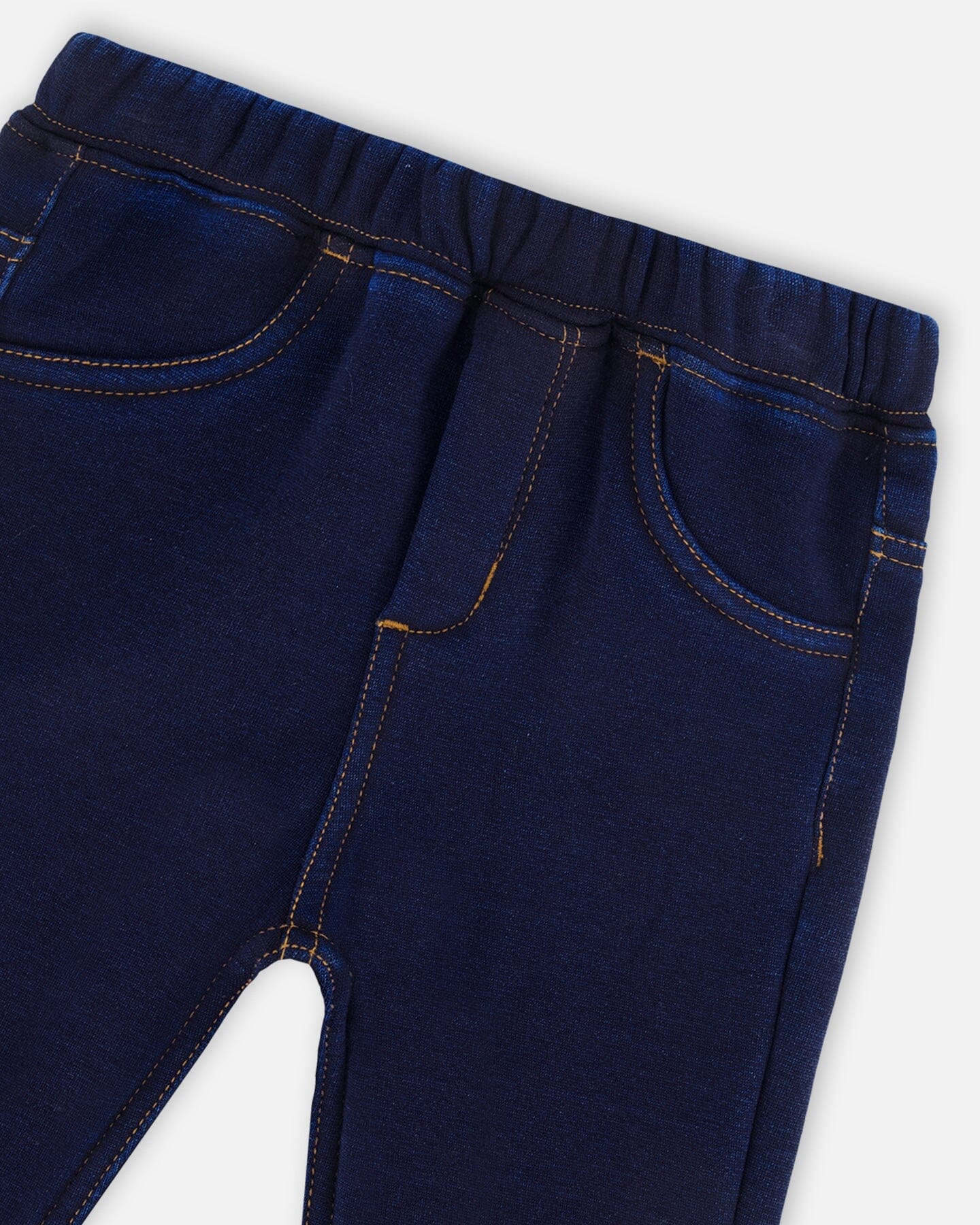 Plush Lined Dark Blue Denim Jeggings-2