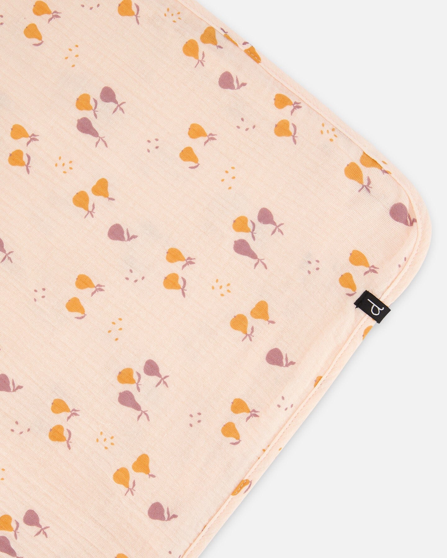 Printed Muslin Blanket Peach With Pears-1