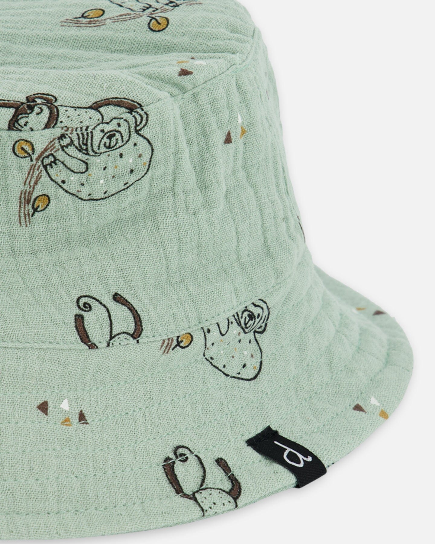 Printed Muslin Bucket Hat Sage Monkey-3