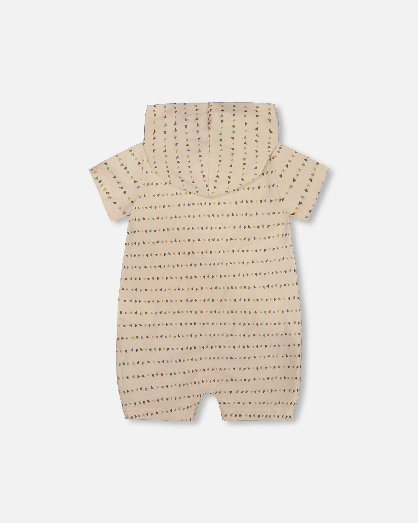 Printed Organic Cotton Hooded Romper Off-White-1