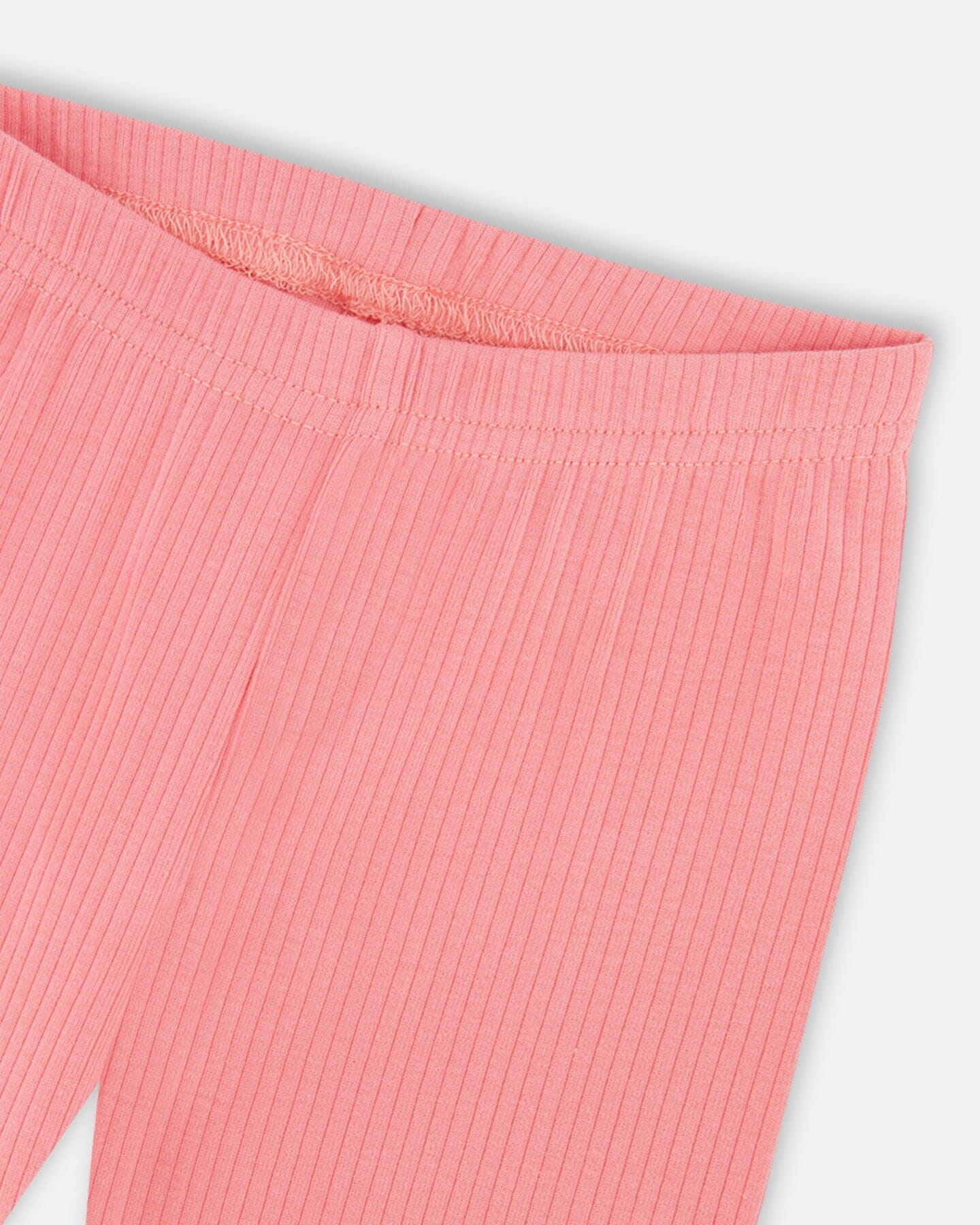 Flat Back Rib Leggings Coral Pink-2