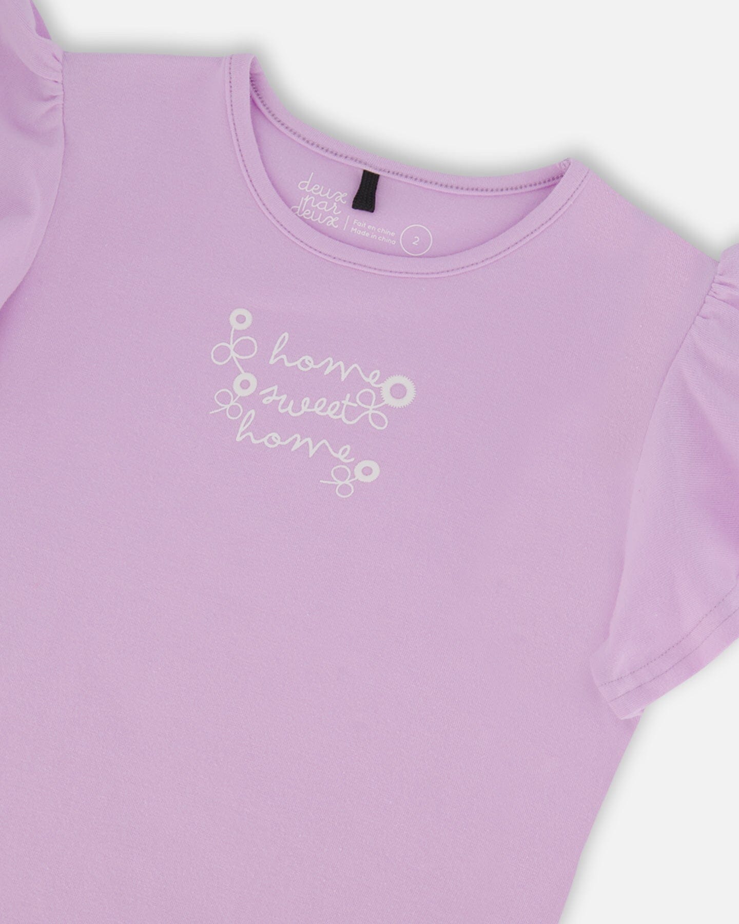 Flutter Sleeve Top With Print Lilac-3