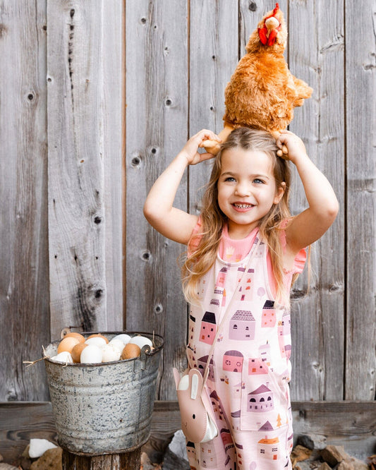 Rib Tank Top With Frills Coral Pink-1