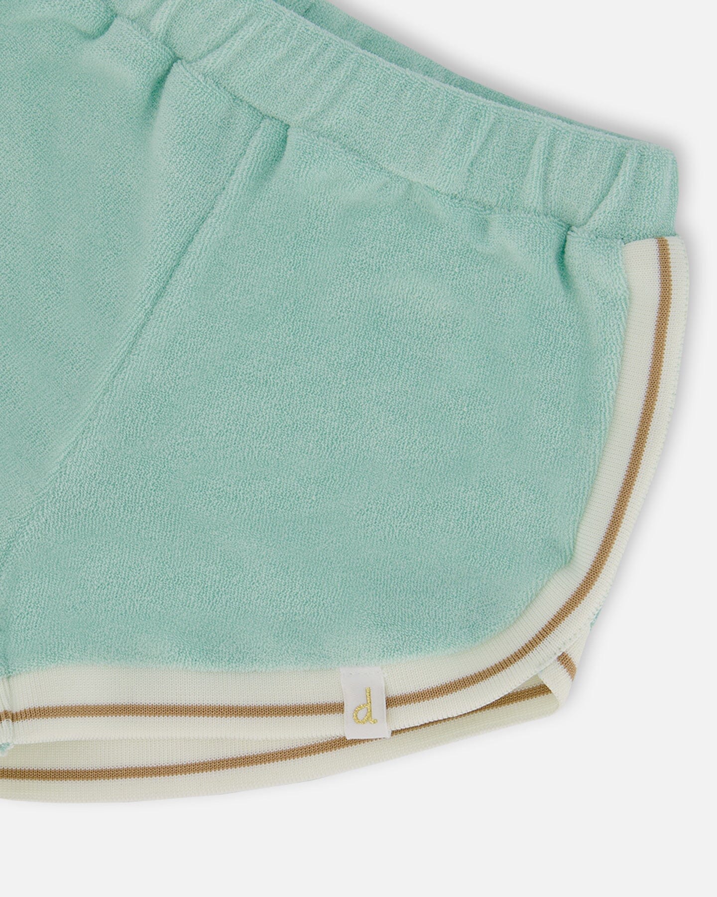 Terry Cloth Short Turquoise And Beige-3