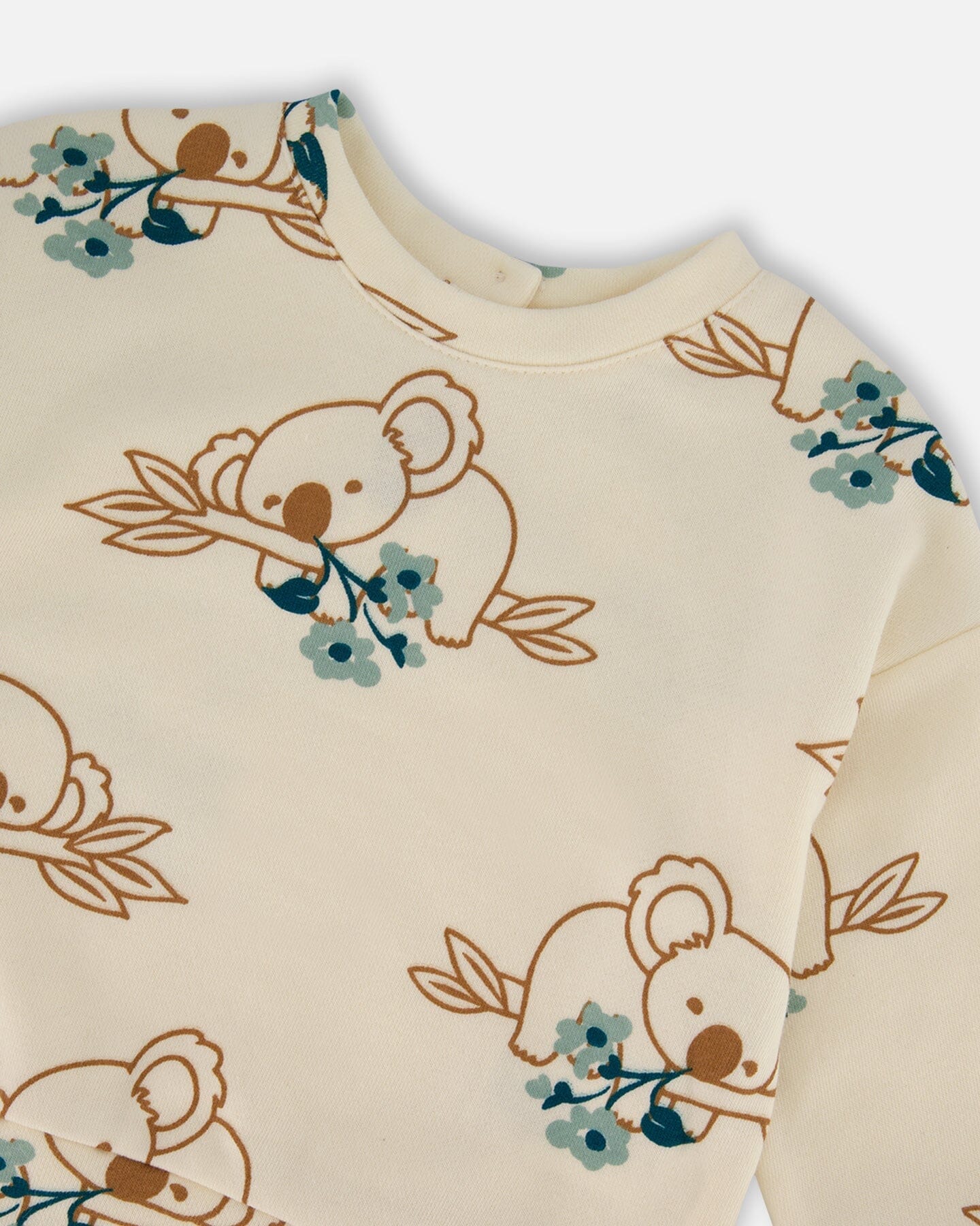Printed French Terry Sweatshirt Off-White And Koala-4