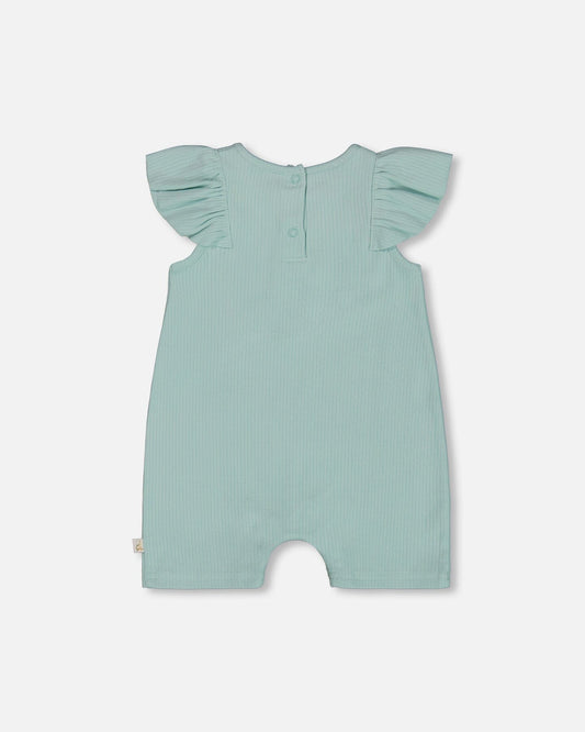 Organic Cotton Romper With Frills Light Blue-1