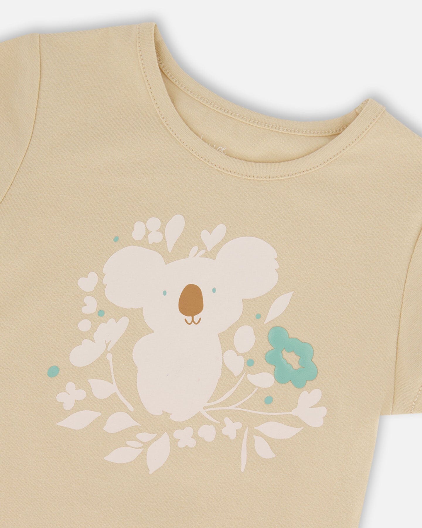 Organic Cotton Tee Beige And Cream Koala-2