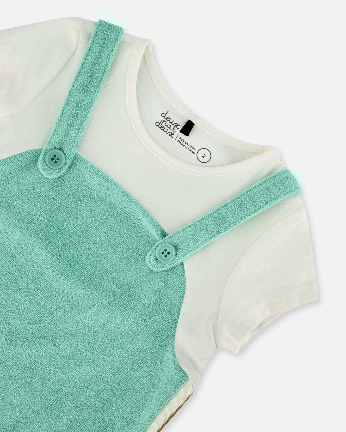 Terry Cloth Dress Turquoise And Off-White-4