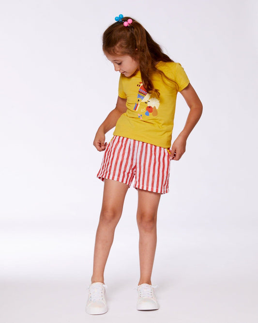 Seersucker Short Red, White, And Black-1