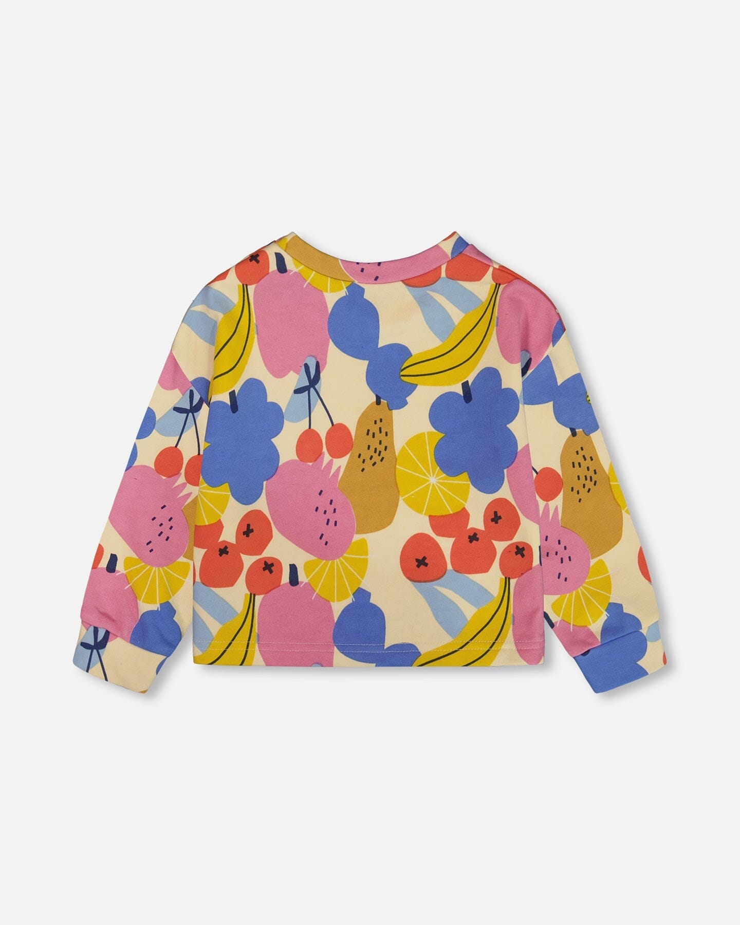 Printed French Terry Sweatshirt Fruits On Yellow Background-3
