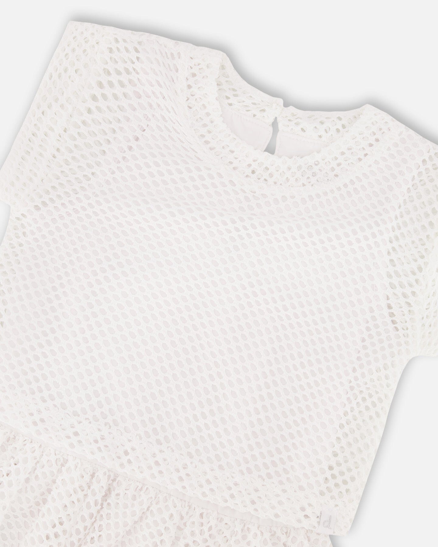 Bi-Material Mesh And Organic Cotton Dress Snow White-3