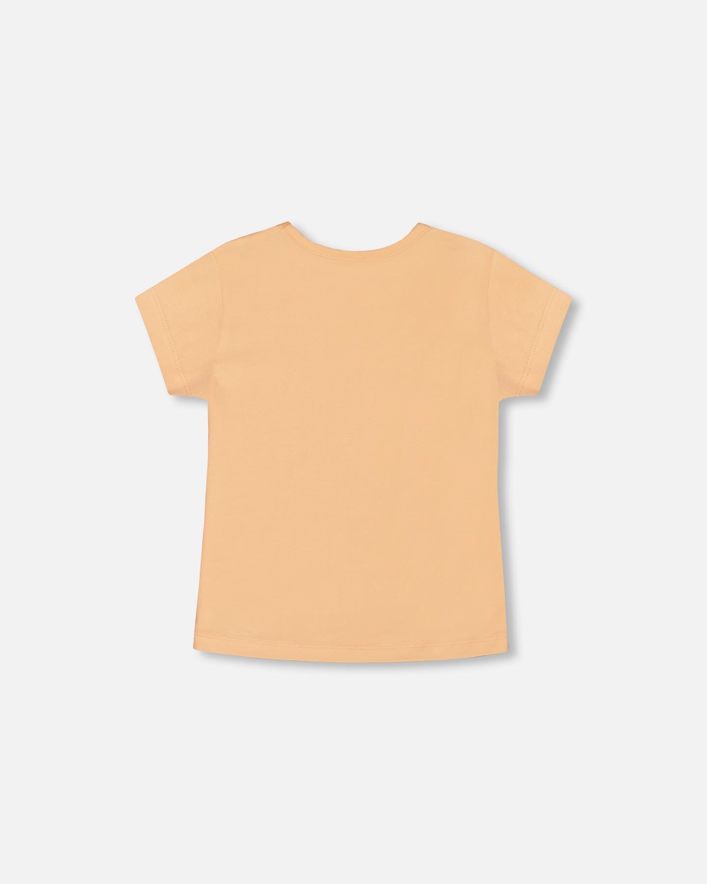 Organic Cotton Tee Light Orange And Flowers-3