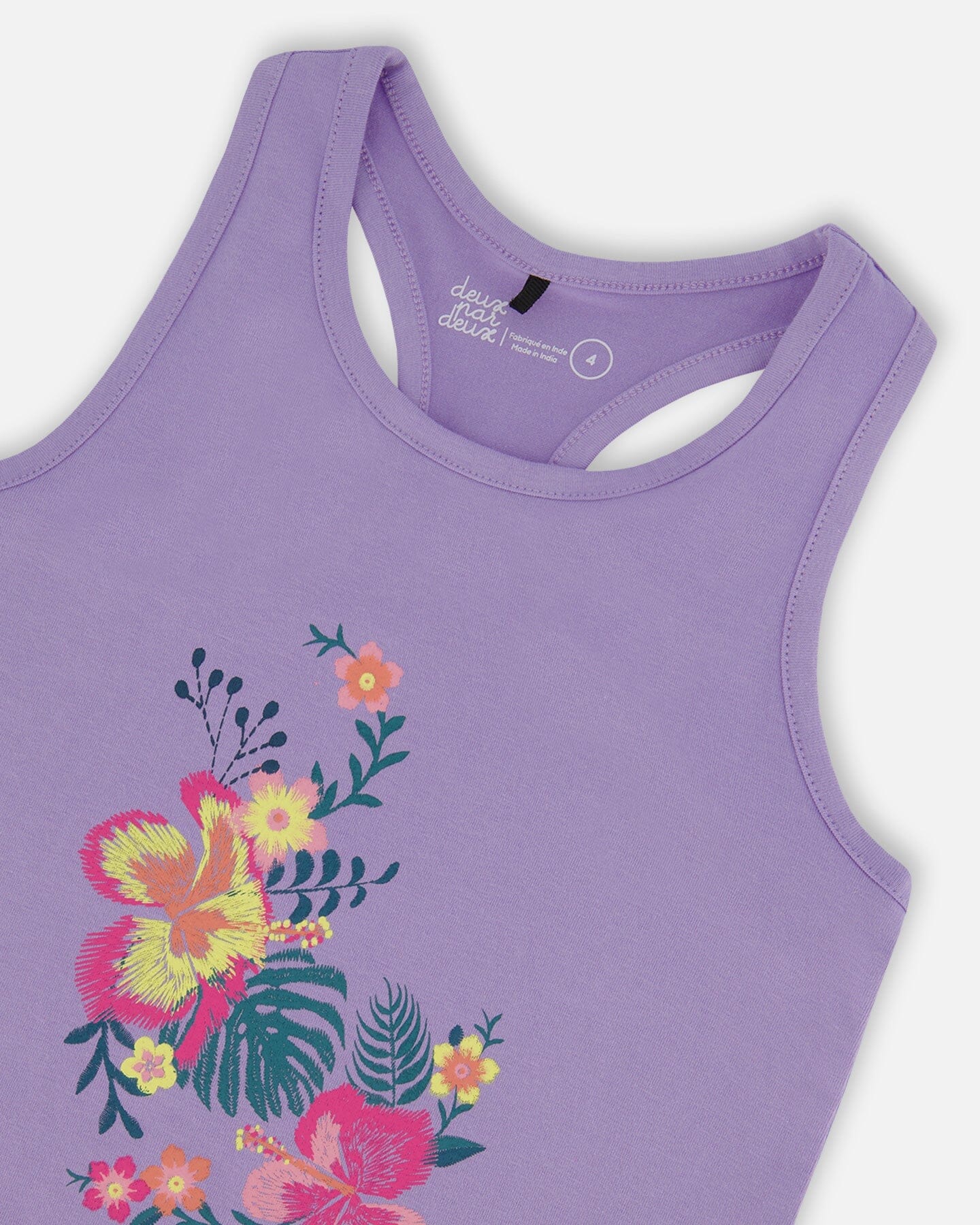 Organic Cotton Racerback Tank Top Floral Mauve-3