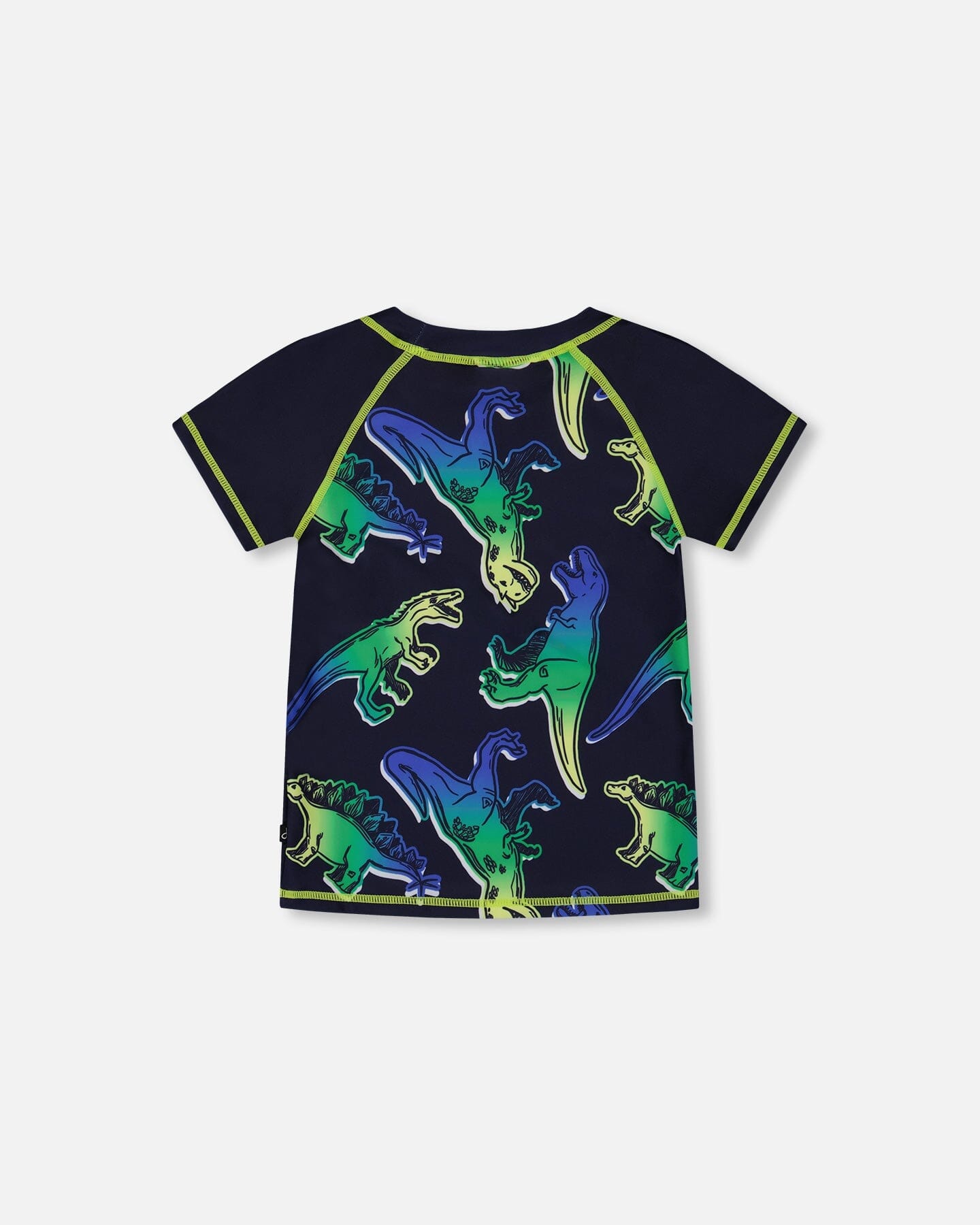 Short Sleeve Rashguard Blue And Green Dino On Navy-3