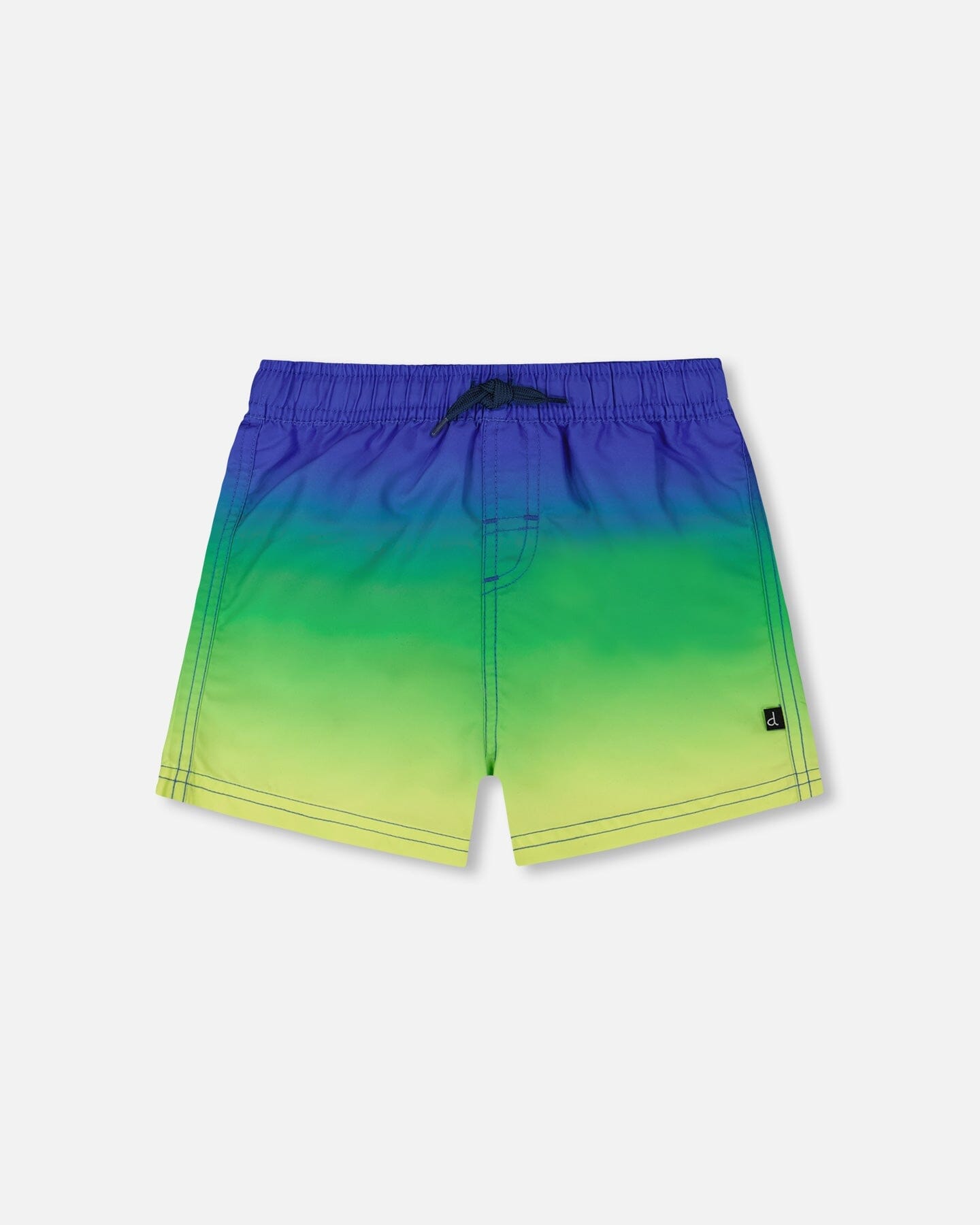 Swim Trunks Blue, Green, And Lime Gradient-0