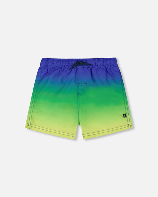 Swim Trunks Blue, Green, And Lime Gradient-0