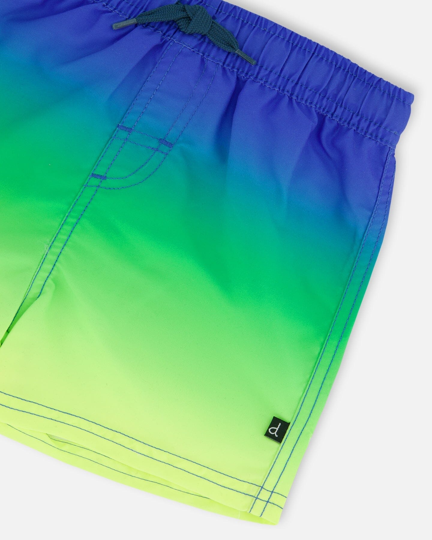 Swim Trunks Blue, Green, And Lime Gradient-4