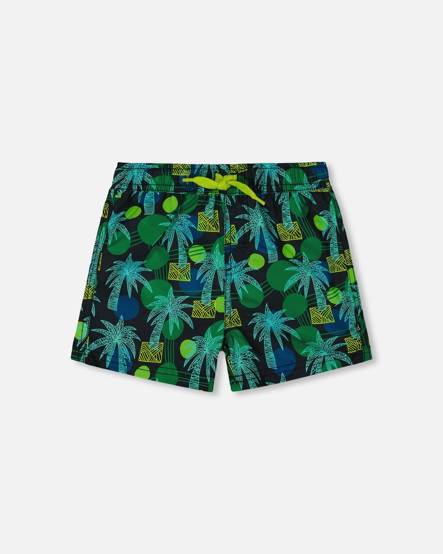 Printed Swim Trunks Green Jungle On Black-0