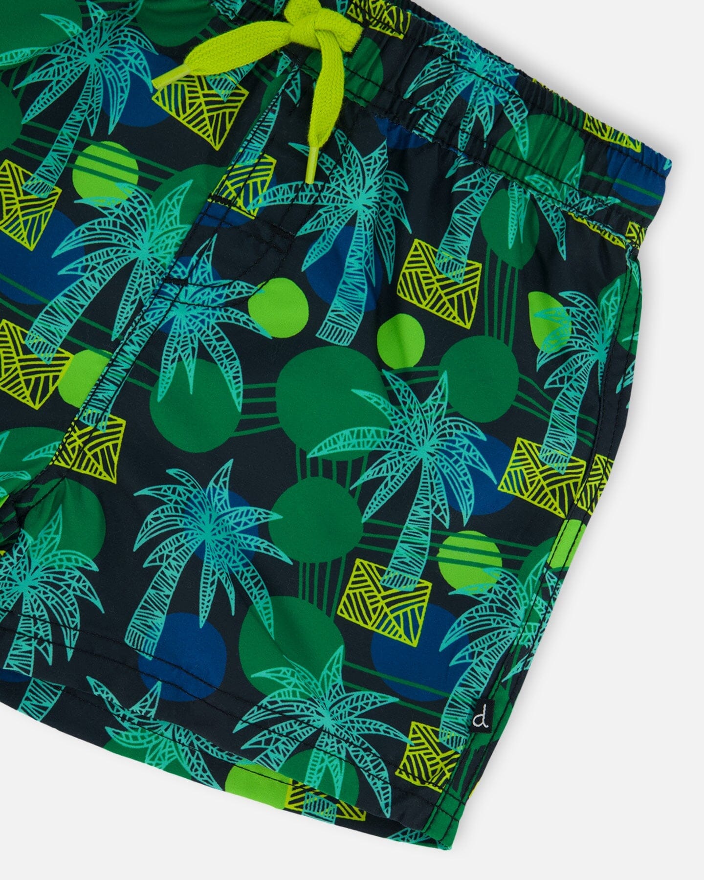 Printed Swim Trunks Green Jungle On Black-4