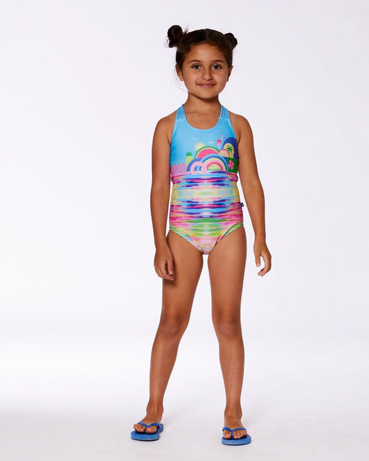 Printed One-Piece Swimsuit Multicolored-1