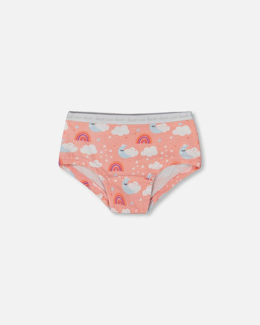 Printed Organic Cotton Boyshort Panties (Pack Of 3) Multicolored-1